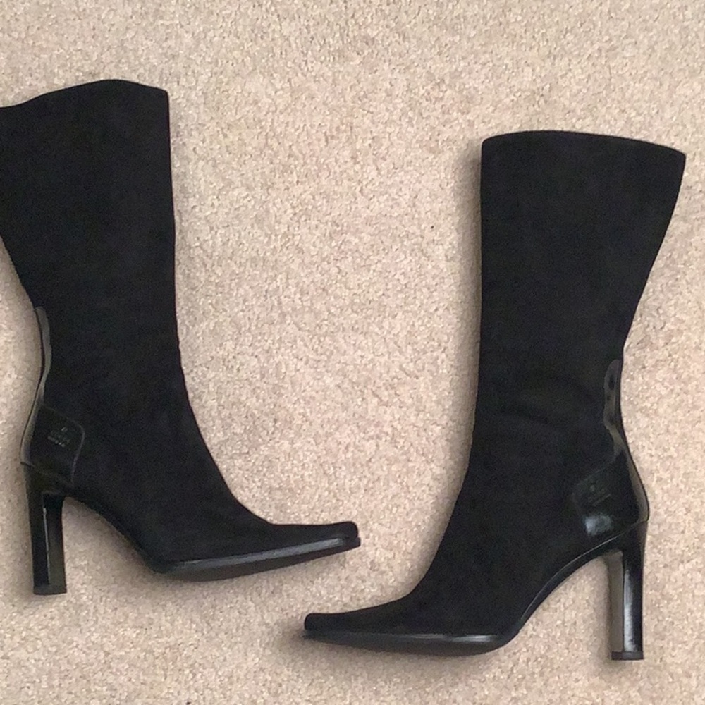 Vintage Gucci Boot - size 10B - color: black suede - 100% authentic
